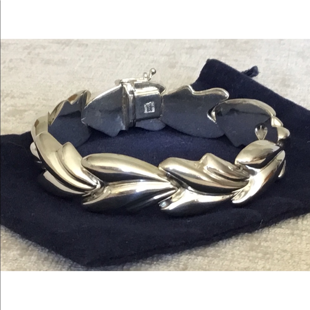 Vintage Sterling silver MILOR Leaf bracelet